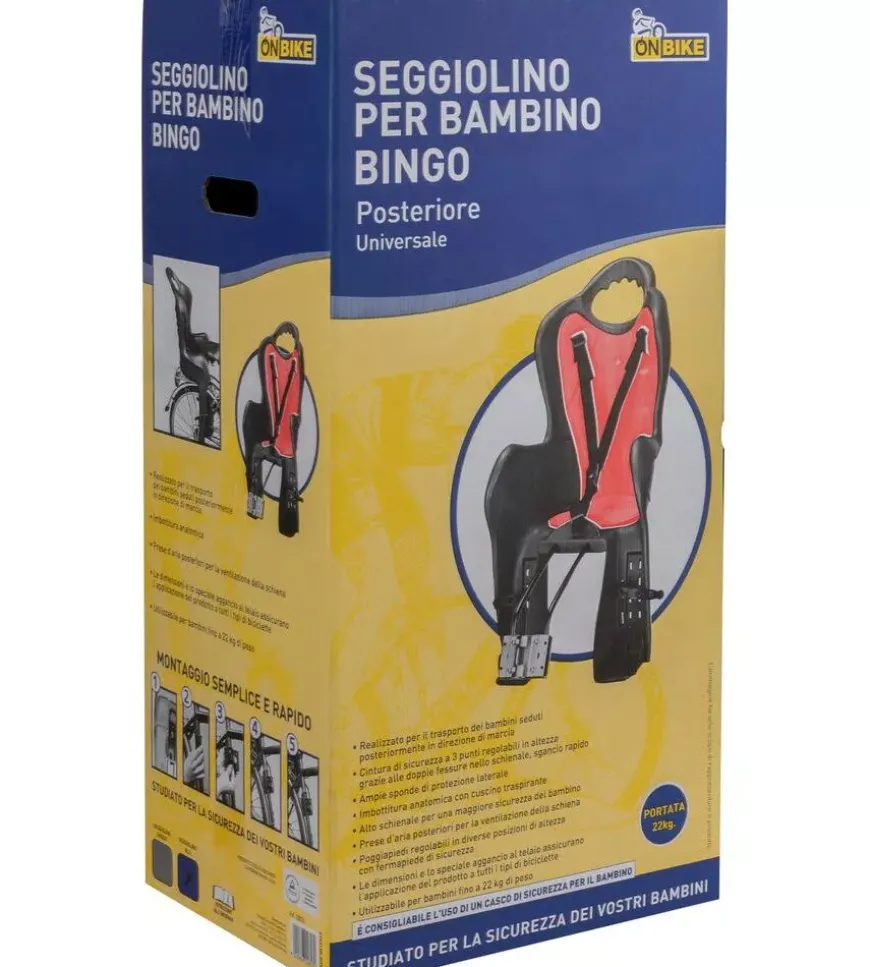 Seggiolino posteriore universale per bicicletta on bike "bing", portata massima 22 kg