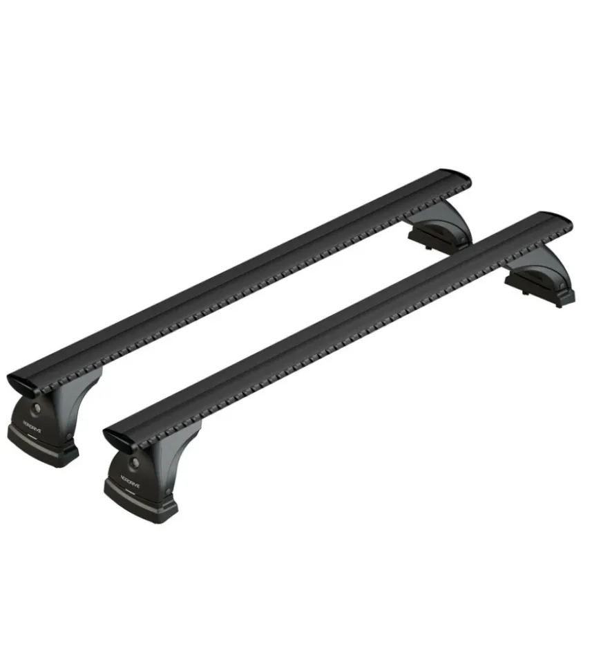 Set completo barre portatutto "evos 158 silenzio black m" in alluminio - nk158ebm