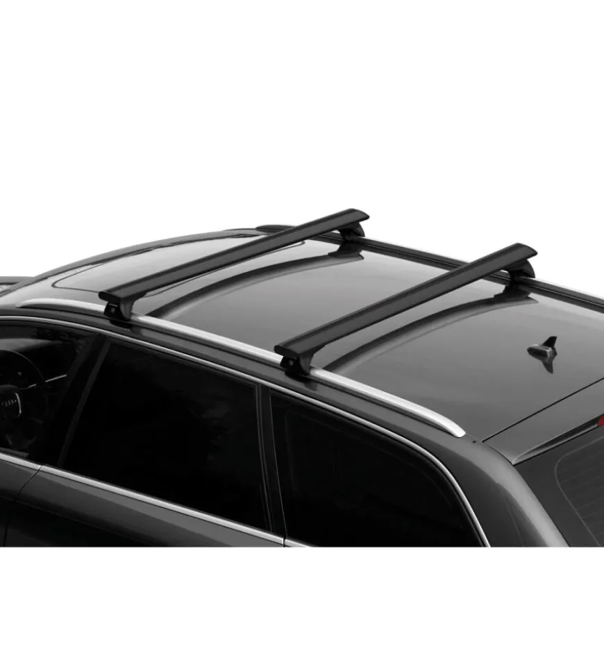 Set completo barre portatutto "evos silenzio black in-rail" in alluminio m 120 cm - n15100