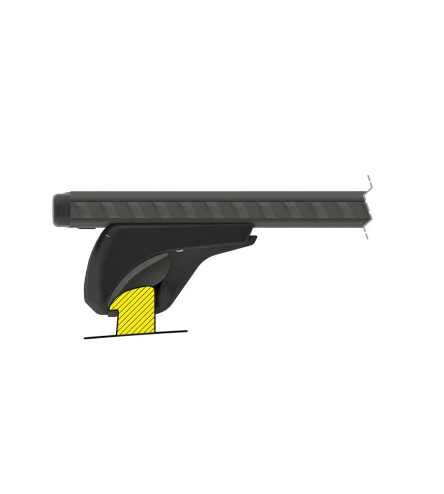 Set completo barre portatutto "evos silenzio black in-rail" in alluminio l 128 cm - n15101