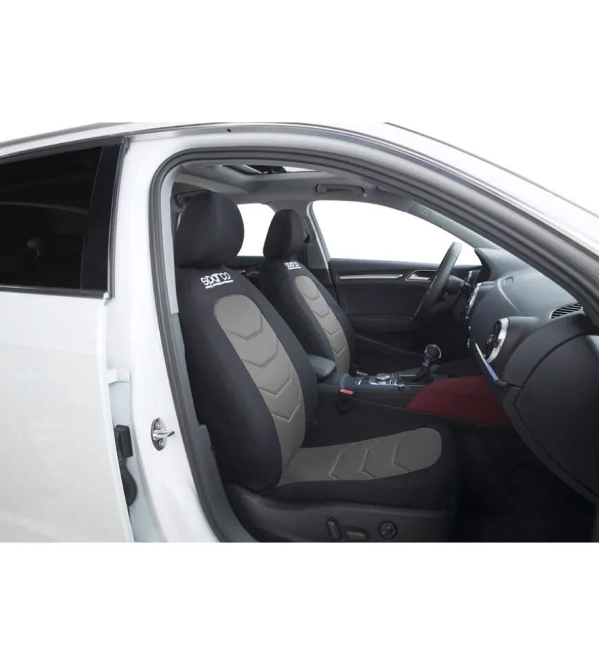 Set completo spc1019 coprisedili auto universali nero e grigio righe