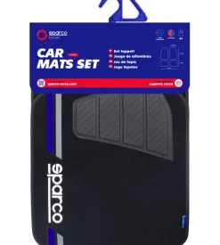 Set completo spc19  tappetini auto universali in moquette nero/blu poliestere