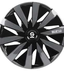 Set 4 copricerchi auto sparco "lazio" nero/grigio, 13" pollici - spc1391bkgr