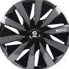 Set 4 copricerchi auto sparco "lazio" nero/grigio, 16" pollici - spc1691bkgr