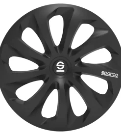 Set 4 copricerchi auto sparco "sicilia" nero, 15" pollici - spc1570bk