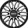 Set 4 copricerchi 16" pollici copriruota auto roma spc1696svbk argento nero
