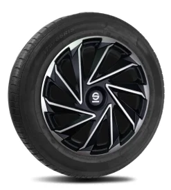 Set 4 copricerchi 14" pollici copriruota auto varese spc1480svbk  argento nero