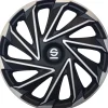 Set 4 copricerchi 15" pollici copriruota auto varese spc1580svbk argento nero