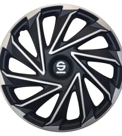 Set 4 copricerchi 15" pollici copriruota auto varese spc1580svbk argento nero