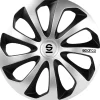 Set 4 copricerchi 13" pollici copriruota auto sicilia spc1373svbk argento nero