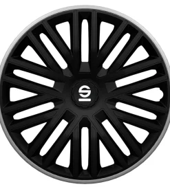 Set 4 copricerchi 14" pollici copriruota auto bergamo spc1485bkgr nero grigio