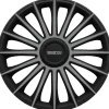 Set 4 copricerchi 15" pollici copriruota auto treviso spc1593bkgr nero grigio