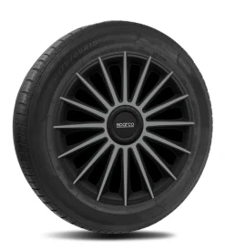 Set 4 copricerchi 15" pollici copriruota auto treviso spc1593bkgr nero grigio