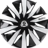 Set 4 copricerchi 16" pollici copriruota auto lazio spc1691bksv nero argento