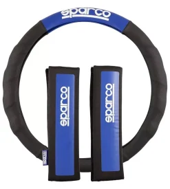 Set coprivolante e passacintura sparco colore nero e blu