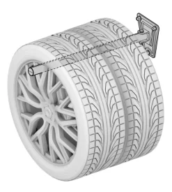 Set 2 ganci porta gomme e cerchioni da parete lampa richiudibili - 15969
