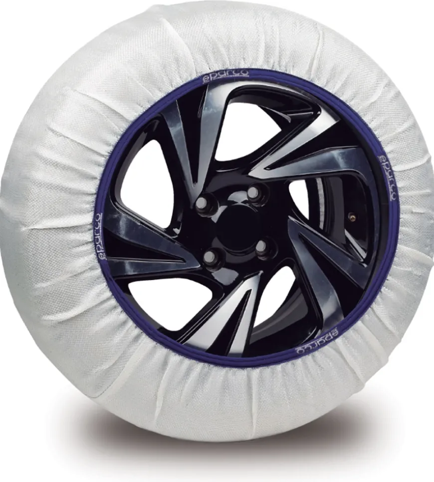 Set 2 pezzi calze da neve sparco in tessuto bianco silenziose, tg l - spt60