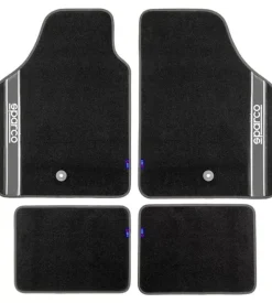 Set 4 pezzi tappeti moquette per auto sparco grigio e nero