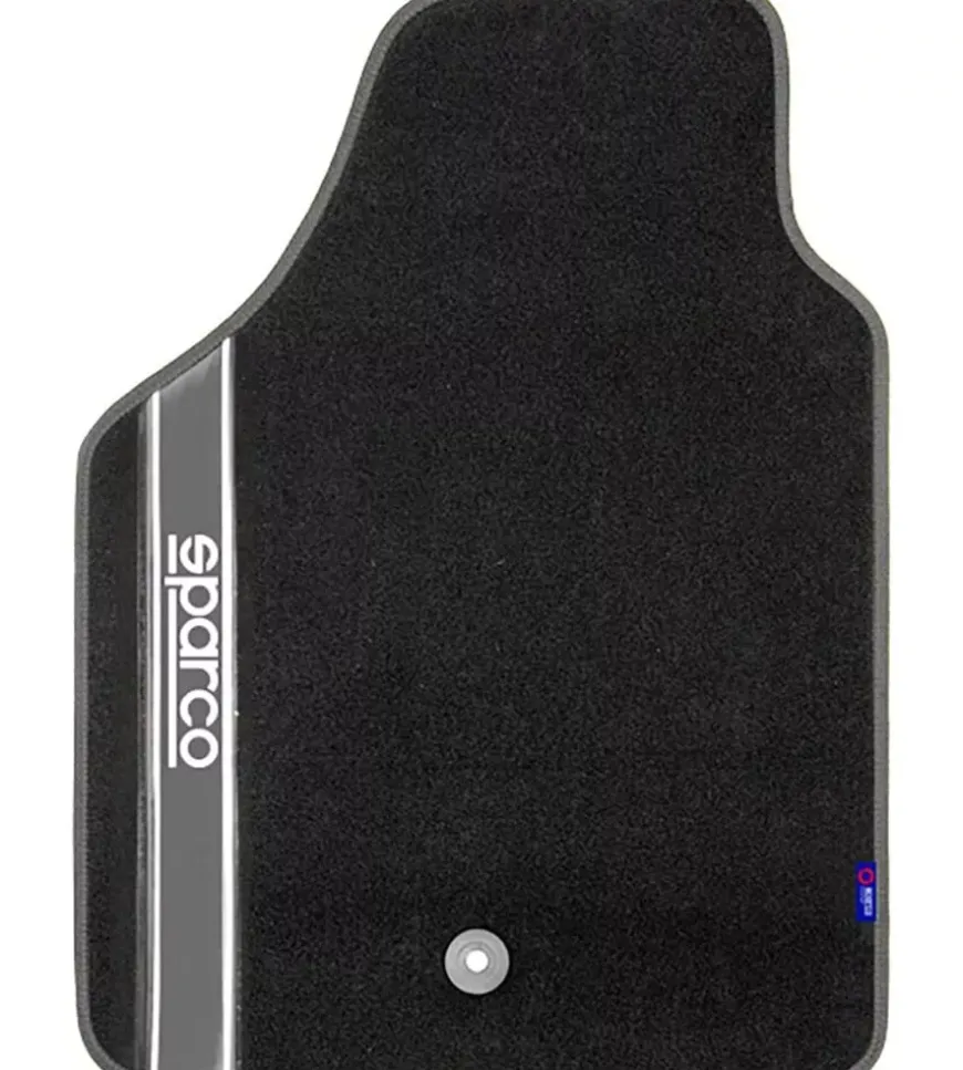 Set 4 pezzi tappeti moquette per auto sparco grigio e nero