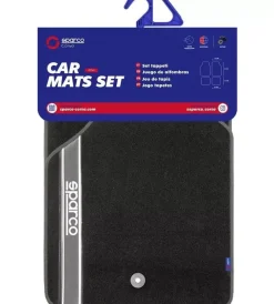 Set 4 pezzi tappeti moquette per auto sparco grigio e nero