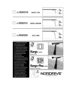 Set 2 piedi per grondina (22-37cm) per barre kargo n30315 - nordrive