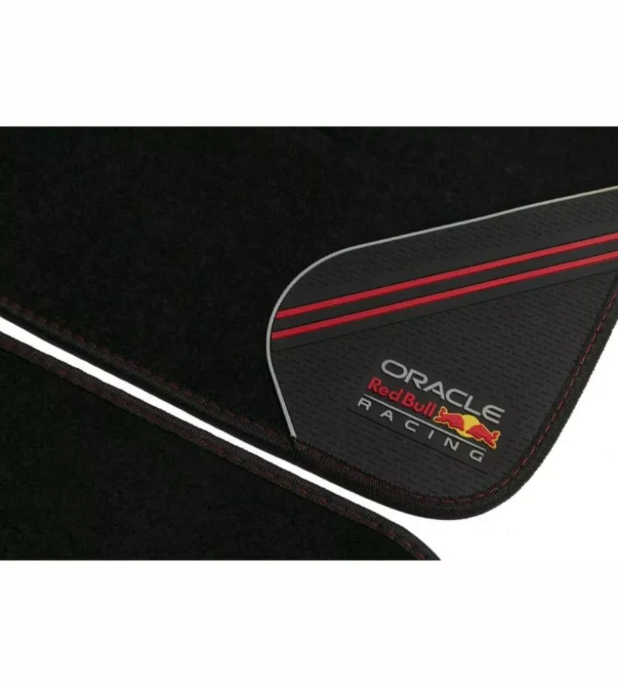 Set tappeti auto redbull "racing" nero e rosso 4 pezzi
