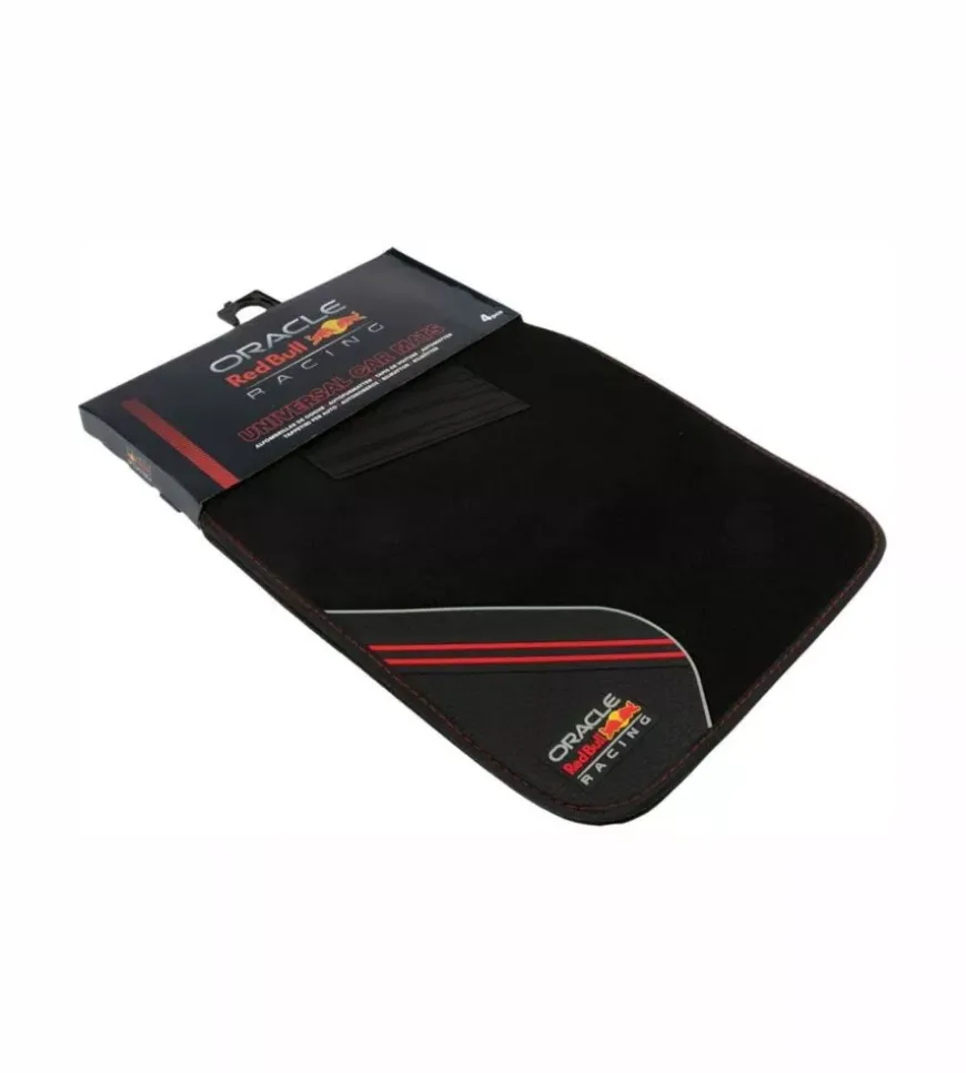 Set tappeti auto redbull "racing" nero e rosso 4 pezzi