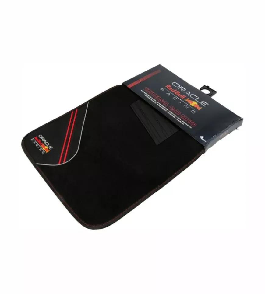 Set tappeti auto redbull "racing" nero e rosso 4 pezzi