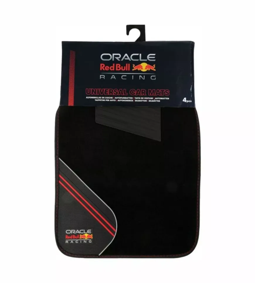 Set tappeti auto redbull "racing" nero e rosso 4 pezzi