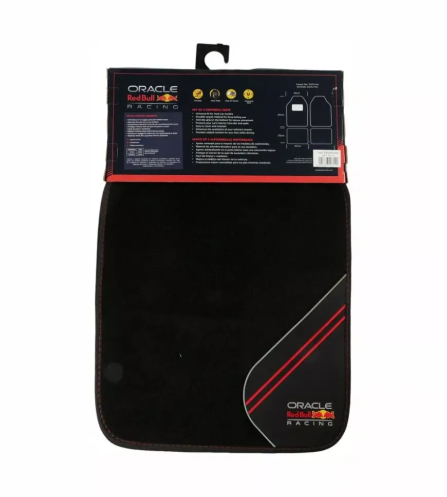 Set tappeti auto redbull "racing" nero e rosso 4 pezzi