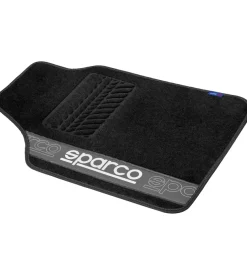 Set 4 tappetini neri e grigi per auto sparco in moquette