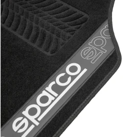 Set 4 tappetini neri e grigi per auto sparco in moquette