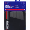Set 4 tappetini neri e rossi per auto sparco