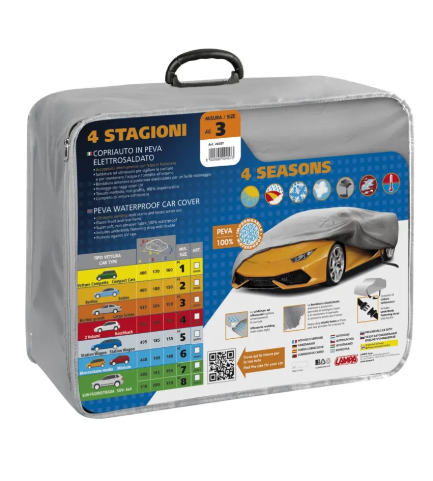 Telo copriauto in peva elettrosaldato 4 stagioni - ag-3 - cm 150x205x535 20457